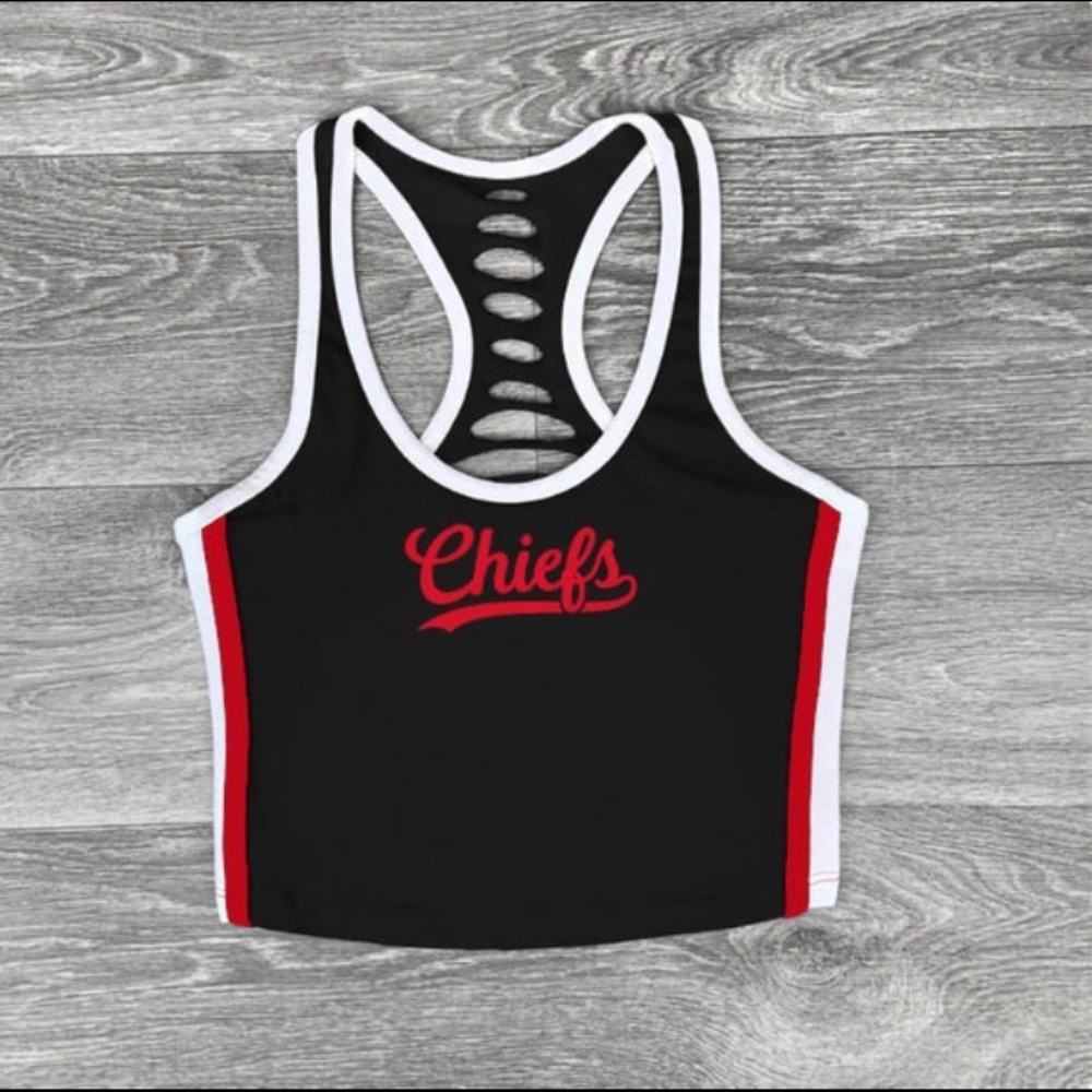 Black Red Kansas City Chiefs Football Team Tank Top Croptop Womens small…
